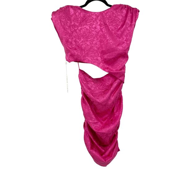 Ronny Kobo Dress Womens Small Kyle Asymmetric Cutout Ruched Pink NWT - Picture 3 of 8